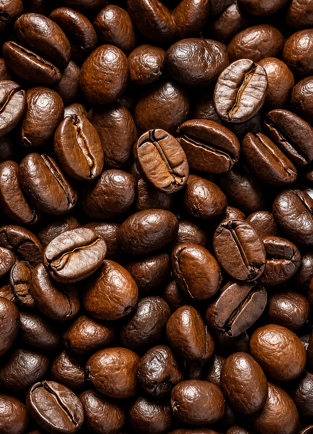 Roasted coffee beans texture